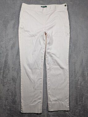 Lauren Ralph Lauren Chino Pants Womens Size 12 Pink Tint Straight Leg Casual
